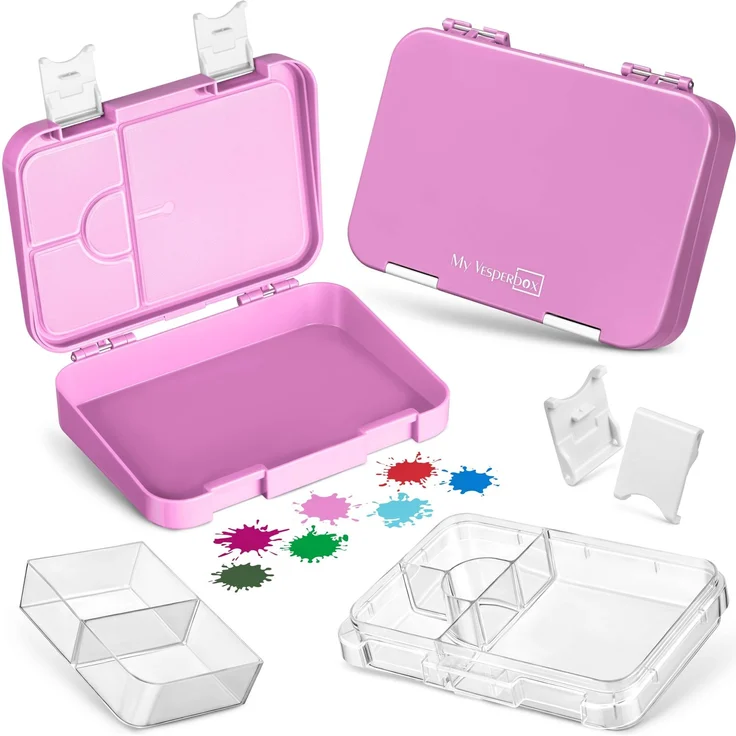 My Vesperbox® Brotdose für Kinder mit Fächern [LEN] - Lunchbox mit Trennfächern - Bento Box - Jausenbox - Brotzeitbox für Schule & Kindergarten - Vesperdose für Jungen & Mädchen