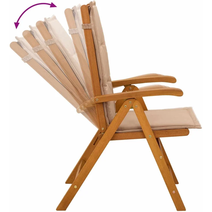 vidaXL Liegestühle für den Garten 6 stk. Natur Massivholz Akazie 3434473 – Bild 6