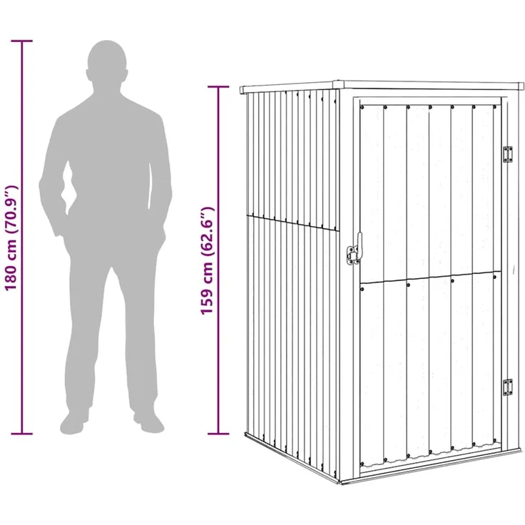 vidaXL Gerätehaus Anthrazit 88x89x161 cm Verzinkter Stahl 316207 – Bild 9