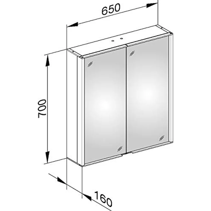 Keuco Royal Match, Aufputz-LED-Spiegelschrank 65cm mit 2 Türen, stufenlos dimmbarer LED-Beleuchtung und individuellem Stauraum – Bild 3