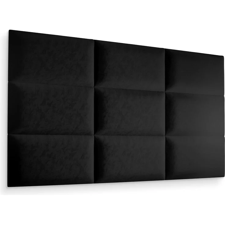 Muralo Samt Wandkissen Stoff Polsterpaneel Schlafzimmer Wohnzimmer Bett Wandpolster Bettkopfteil Lendekissen Modern Luxus Gepolstert Polster Paneel (Schwarz, 60x40 cm) – Bild 4