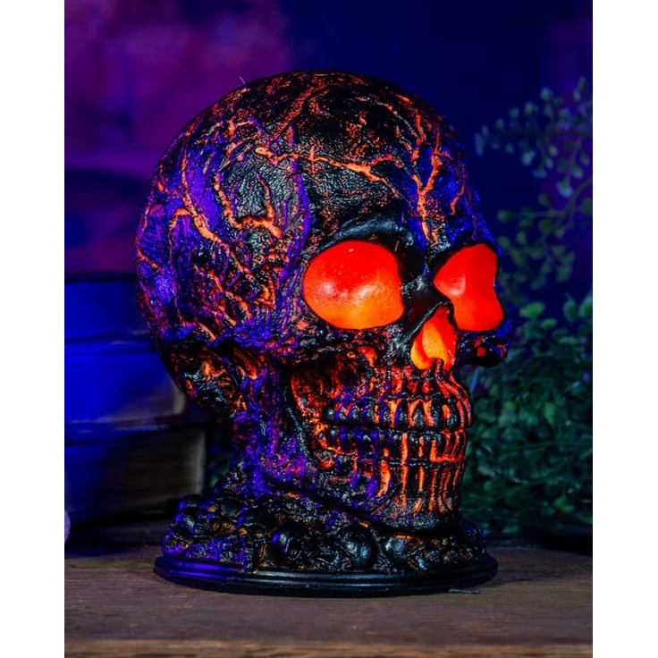 Horror-Shop Dekoobjekt Totenkopf Lampe Lava Effekt – Halloween Tischlampe – Bild 2