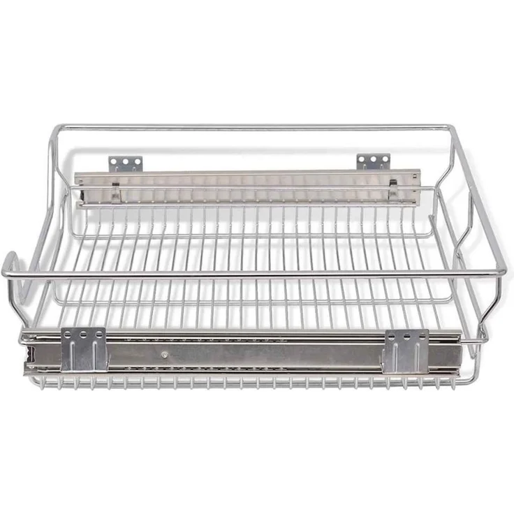 vidaXL Küchenregal Einbauschublade Korbauszug 2 Stk. Silbern 600 mm, 2-tlg. – Bild 4