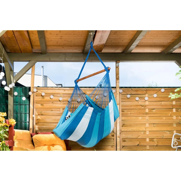MacaMex Relaxa Oceano Hängestuhl Baumwolle blau blau – Bild 3