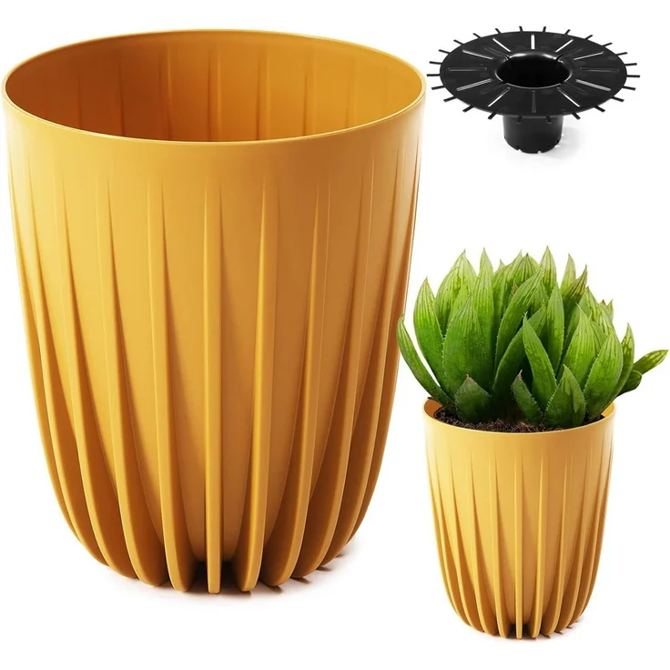 KONZEPT Blumentopf Hoher Blumentopf, Pflanzkübel Groß für Außen, Balkon, Übertopf mit Drainagesystem – Bild 5