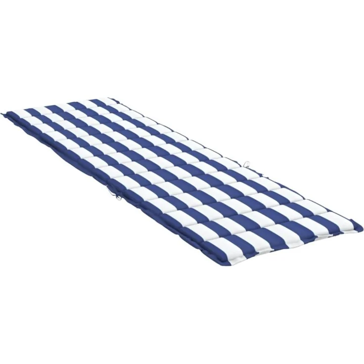 vidaXL Sonnenliegen-Auflage, Polyester blau/weiß gestreift, 200 x 70 x 4 cm – Bild 4