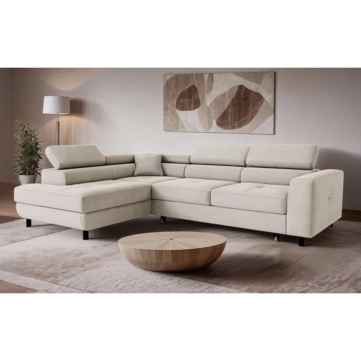 OTTO home Ecksofa AADEN Schlafsofa 254 cm - OTTO. Verlässliche Qualität, mit Bettfunktion, Bettkasten, Kopfstützen, rechts/links bestellbar