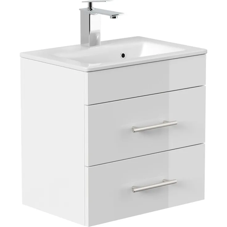 Badmöbel Mars 500 SlimLine SoftClose weiss hochglanz : Weiss hochglanz