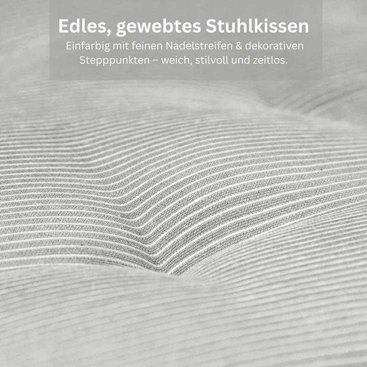 Esprit Stuhlkissen NEEDLESTRIPE Sitzkissen, 40 x 40 cm - 4er Set in Grau – Bild 2