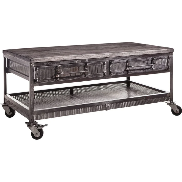 Couchtisch Mango 110x60x50 grau lackiert HEAVY INDUSTRY #122 – Bild 1