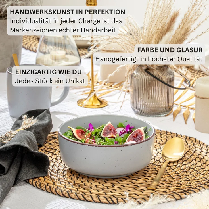 SÄNGER Steingut Schalen Bombay Stone 4 teilig – Bild 5