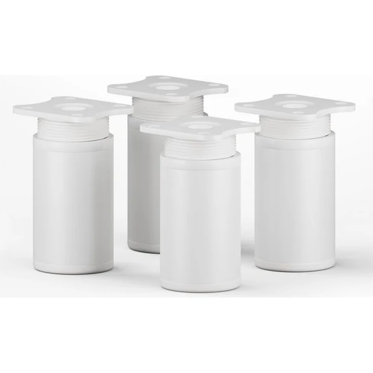 sossai® Möbelfuß Runde Schrankfüße, 4er & 8er Set, höhenverstellbar, (4-St), Farbe: Weiß – Bild 4