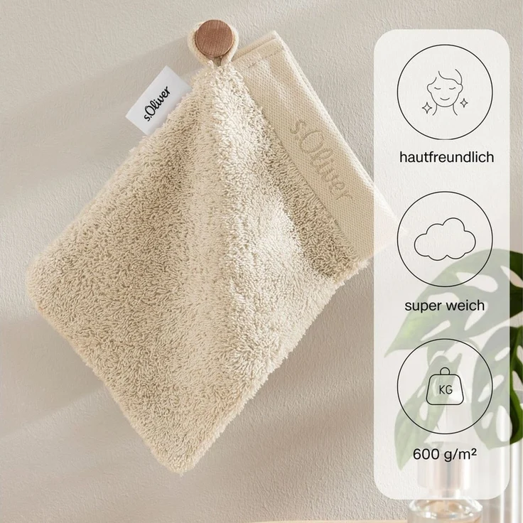 s.Oliver Waschhandschuh s.Oliver, Premium Qualität, 600 gr/m², auch als Sets erhältlich, Walkfrottier (1-St), große Farbauswahl, auch als Duschtuch, Handtuch, Gästetuch – Bild 2