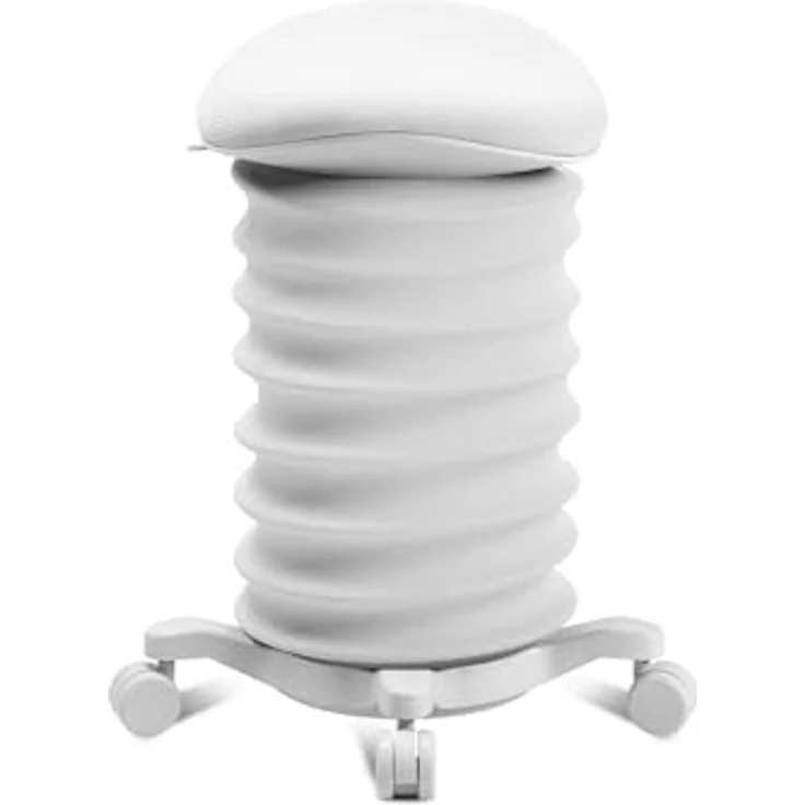 TOPSTAR Sitness 4D mit Rollen - AGR-Zertifiziert Dynamischer Sitzhocker Papyrus - Weiss, ergonomischer Bürohocker - höhenverstellbar - stärkt den Rücken - entlastet die Bandscheiben – Bild 3