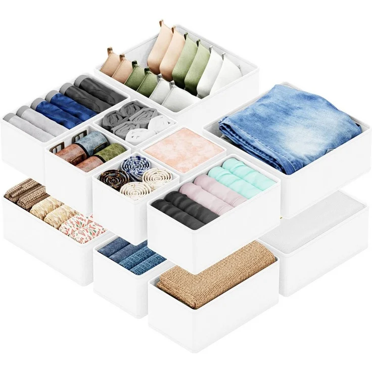 SpaceAid Auflagenbox 12 er Schubladen Organizer (Unterwäsche Organizer), Faltbare Aufbewahrungsbox Stoff – Bild 2