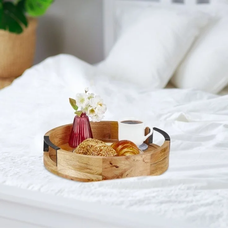 Rundes Tablett aus Mangoholz – Bild 2