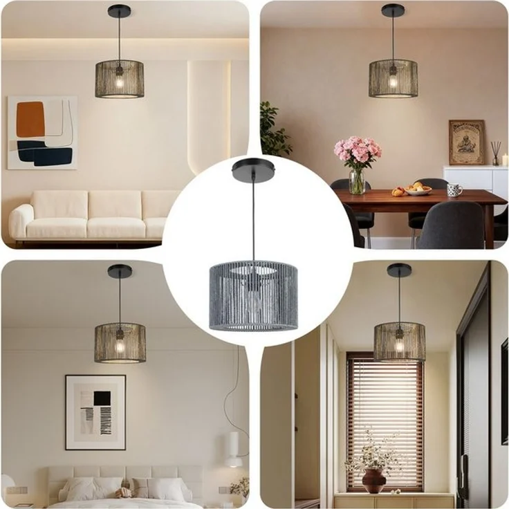 Zedelmaier Pendelleuchte Hängelampe hängend Deckenlampe E27x1/Max. 40 W, ohne Leuchtmittel, ohne Leuchtmittel, Geeignet für Esszimmer Wohnzimmer Schlafzimmer Flur – Bild 4