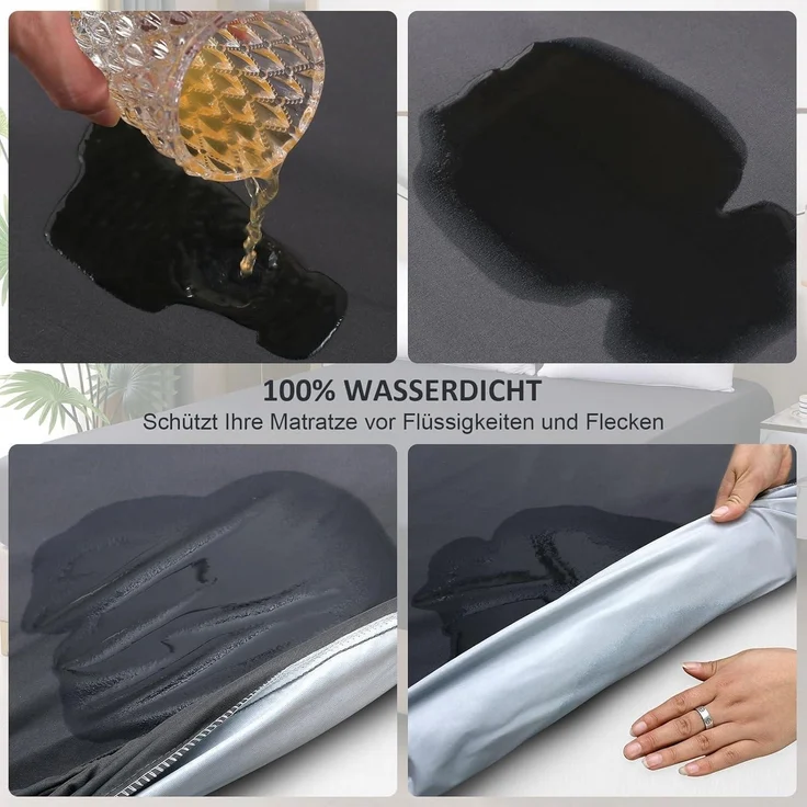 Wasserdichter Matratzenschoner 200x200cm Spannbettlaken Inkontinenzauflage – Bild 3