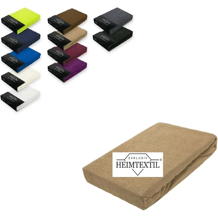 EXKLUSIV HEIMTEXTIL Frottee Spannbettlaken Premium 60 - 70 x 140 cm Sand 80% Baumwolle 20% Polyester Öko - Tex Zertifiziert Bed-Sheet Bettlaken Spannbetttuch