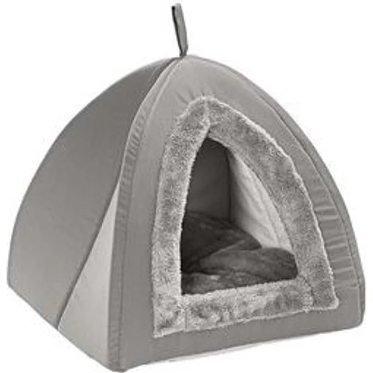 Dehner Tierbett Katzenhöhle Findus, Polyester, grau – Bild 4