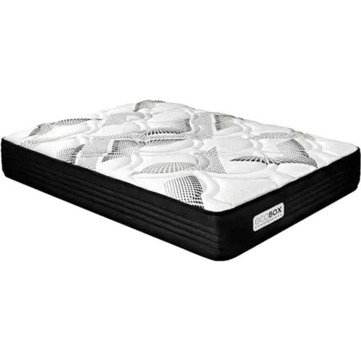 DUÉRMETE ONLINE - Viskoelastische Hybrid-Matratze Eco Box mit Federkernen, optimaler Komfort, mittlere Härte, Antibakteriell und hypoallergen, 135 x 180 cm