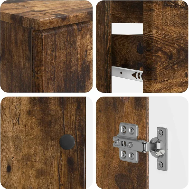 vidaXL 2-teiliges Badezimmer Schrank Set BREDA Raucheiche 3417725 – Bild 6