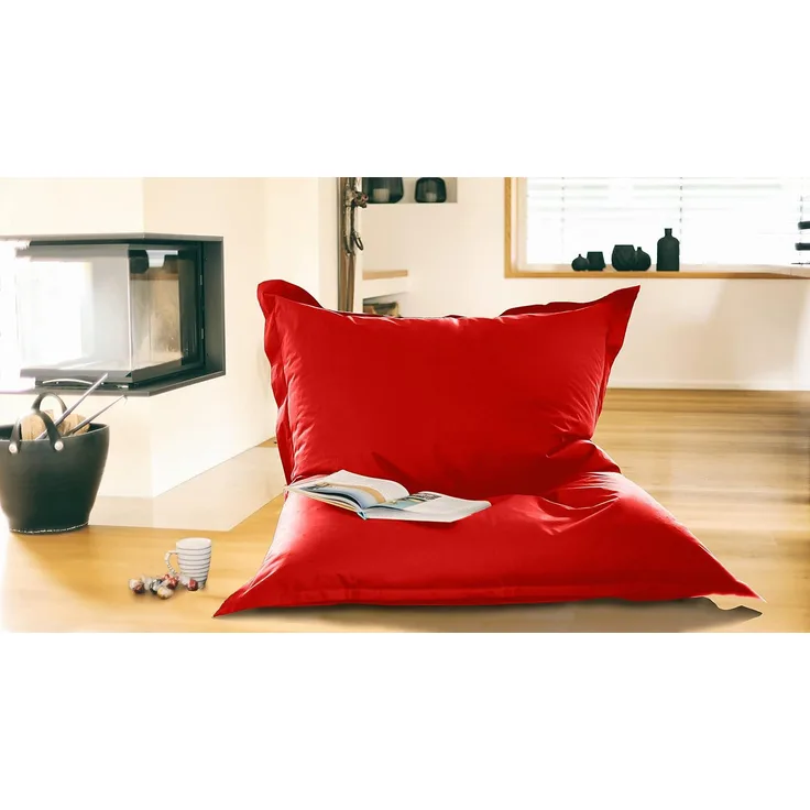 Kinzler S-10119/32 Riesensitzsack, ca. 100x140 cm, Sitzsack Outdoor Indoor, in vielen verschiedenen Farben, mit Innensack, rot
