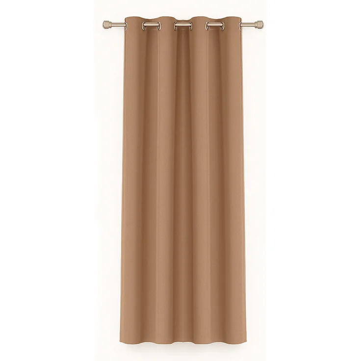 Bestlivings Blickdichte, Gardine mit Ösen, in vielen Größen und Farben Hellbraun 140x245 cm – Bild 1