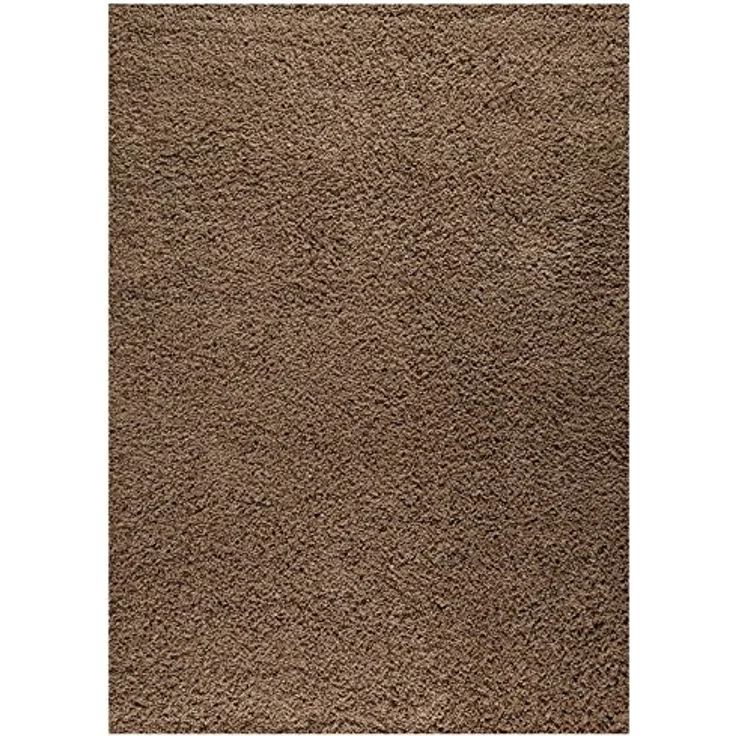 VIMODA Prime Shaggy Teppich Hochflor Langflor Teppiche Modern Einfarbig Nougat Hellbraun, Maße:70x250 cm – Bild 6