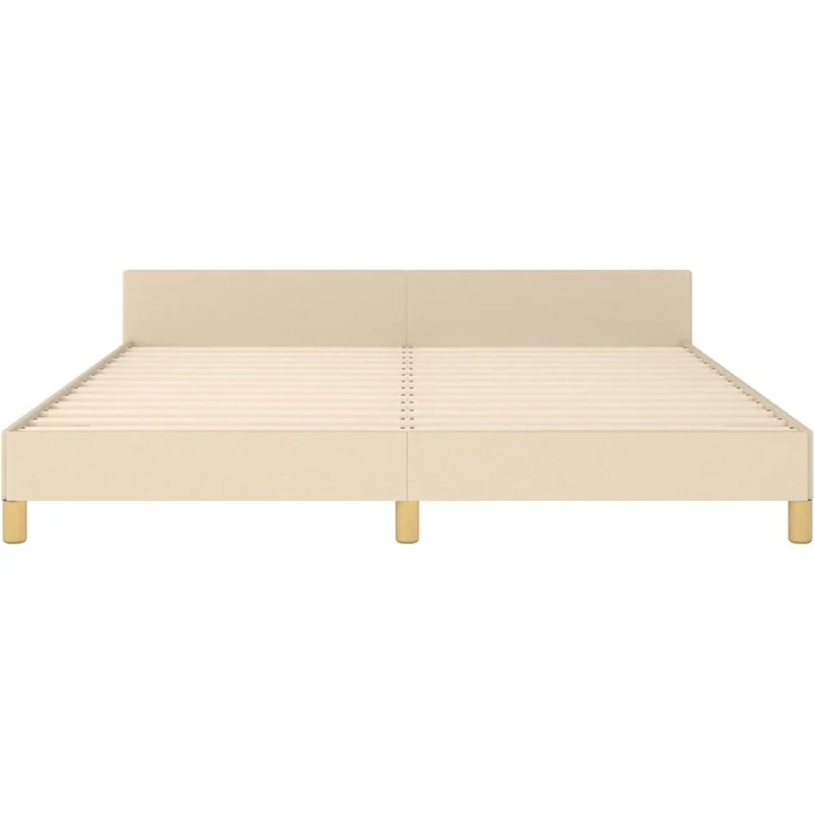 Doppelbett, Bettgestell Modernen ohne Matratze Creme 160x200 cm Stoff d1990e – Bild 6