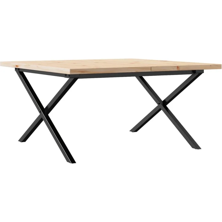 Couchtisch Sofatisch, X-Gestell 90x90x45,5cm Massivholz Kiefer & Stahl d453e – Bild 6