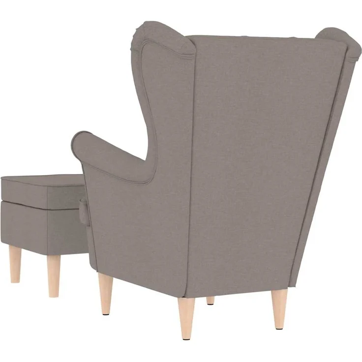 vidaXL Sessel mit Fußhocker Taupe Stoff 3307995 – Bild 6
