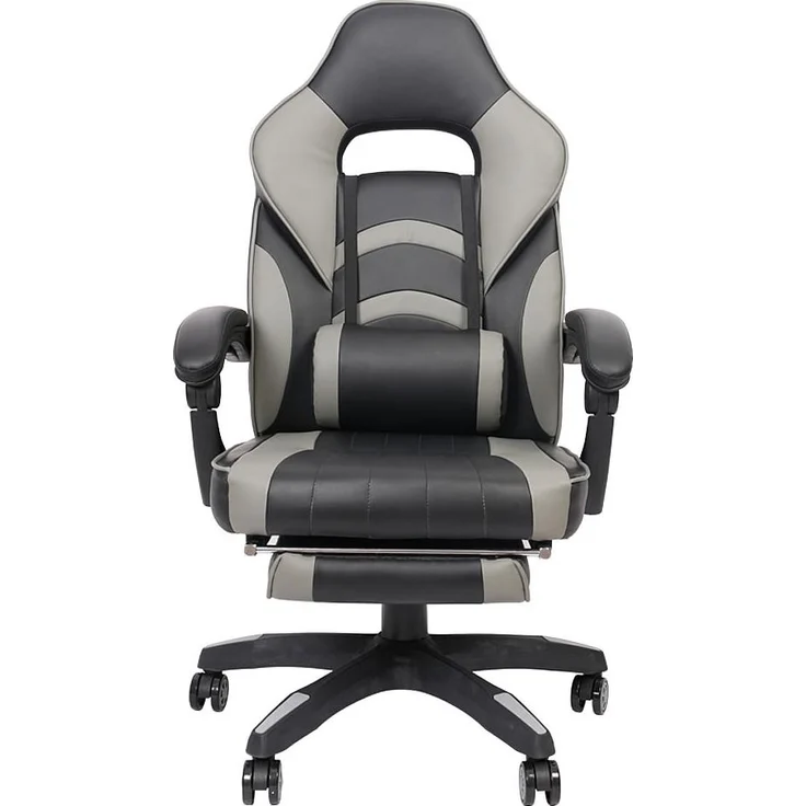 Gaming Stuhl Bürostuhl Racing Stuhl Schreibtischstuhl Drehstuhl Chefsessel Schalensitz Gamingstuhl Sportsitz PC Stuhl Grau – Bild 3