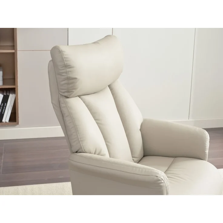Gepolsteter Relaxsessel mit Hocker, - Beige – Bild 6