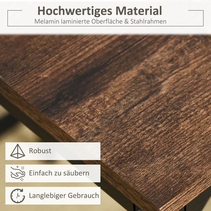 5-teiliges Bartisch-Set Bartisch mit Barhocker-Set Esstisch mit 4 Stühlen Küchentisch für Esszimmer, Küche, Rustikal-Braun+Schwarz--Rustikal-Braun--88x60x100cm--YOUDENOVA – Bild 9