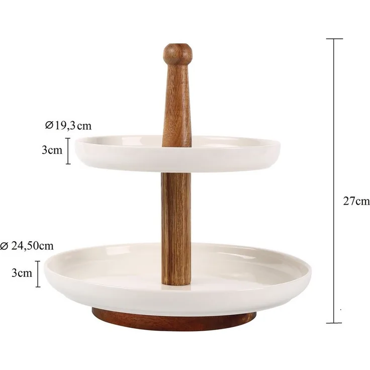 Etagere Servierschale Servierständer Snackschale 2 Etagen Cheffinger CF5016