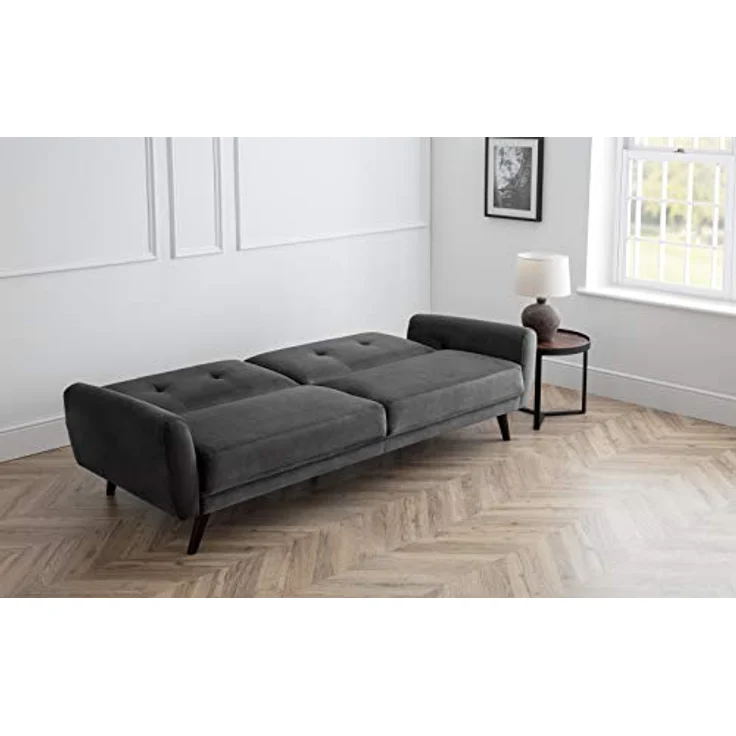 Julian Bowen Monza Sofabett aus dunkelgrauem Samt – Bild 11