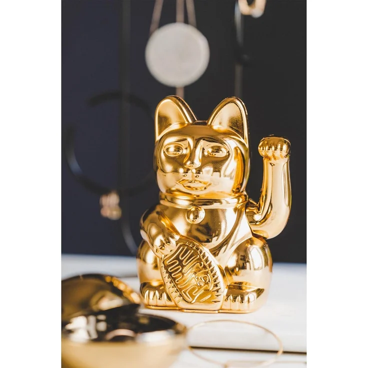 Donkey Winkekatze Lucky Cat Shiny Gold – Bild 2