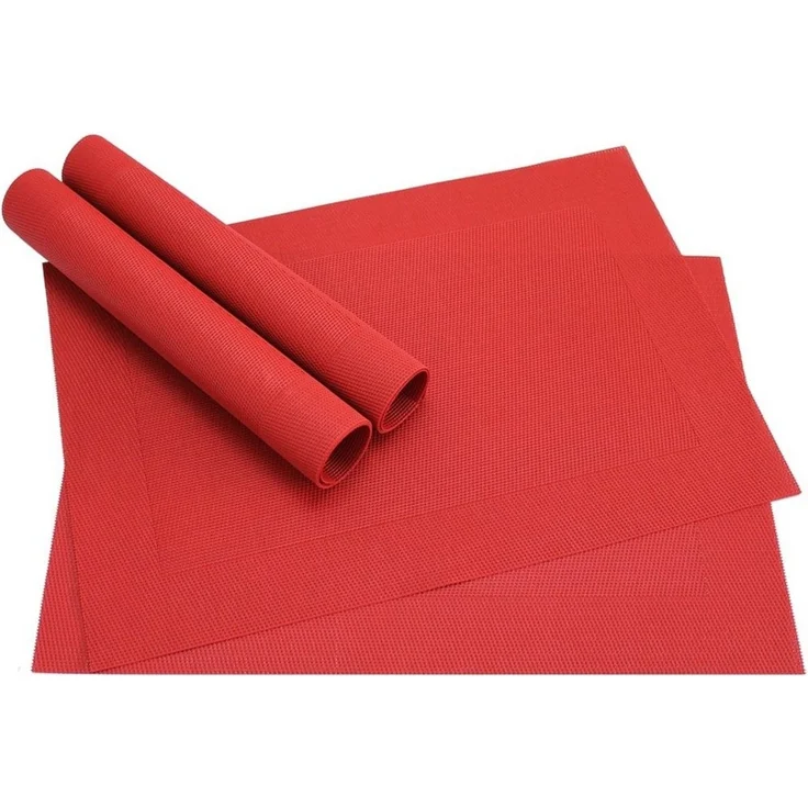 matches21 HOME & HOBBY Platzset Tischset BORDA 4er Rot Tischunterlage als Tischdeko, (4-St), modernes Esstisch Platzdeckchen als abwaschbarer Tischuntersetzer – Bild 1