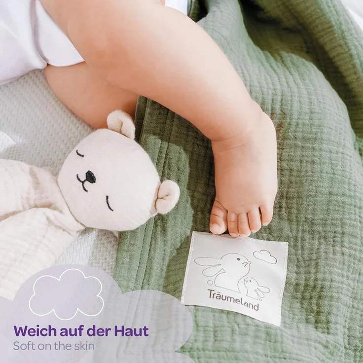 Babydecke aus Musselin kastanie, Größe 75 x 100 cm – Bild 4