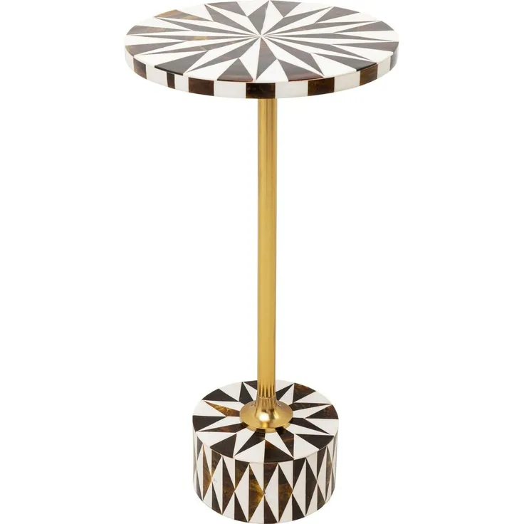 Kare Beistelltisch Domero Star Beisteltisch, Holzwerkstoff, Weiß/Braun, Ø25cm