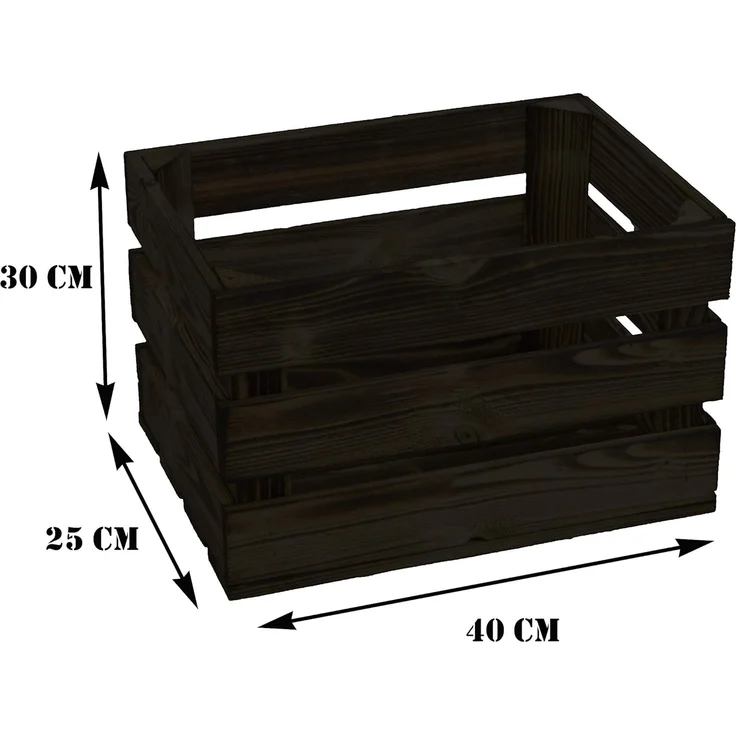 Kistenkolli Altes Land Allzweckkiste Nachttisch geflammt mit geflammten Holzplanken (Spar-Set) – Bild 3