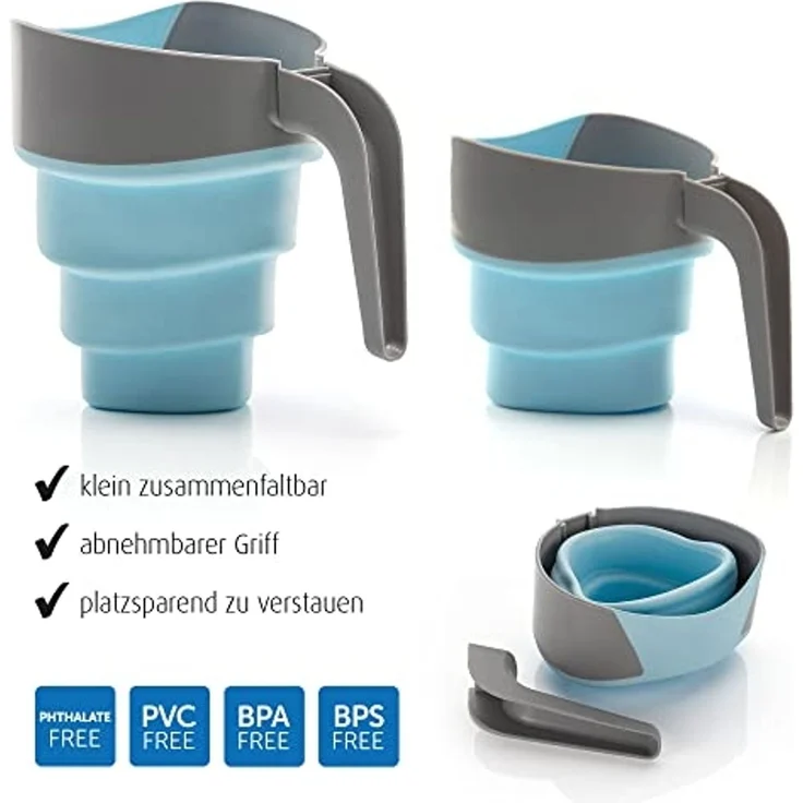 reer MyHappyBath Cup - Haarwaschbecher, Ermöglicht dir das Haarewaschen deines Babys ohne tränen, Flexibler Becher zum einklappen und griff entfernung - optimal für Reisen durch großer Platzersparniss – Bild 3