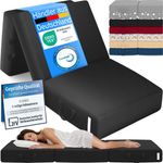 Bestschlaf Klappmatratze, 15 cm hoch, waschbar, geeignet für Hausstauballergiker, Schwarz, 15 x 195 x 75 cm