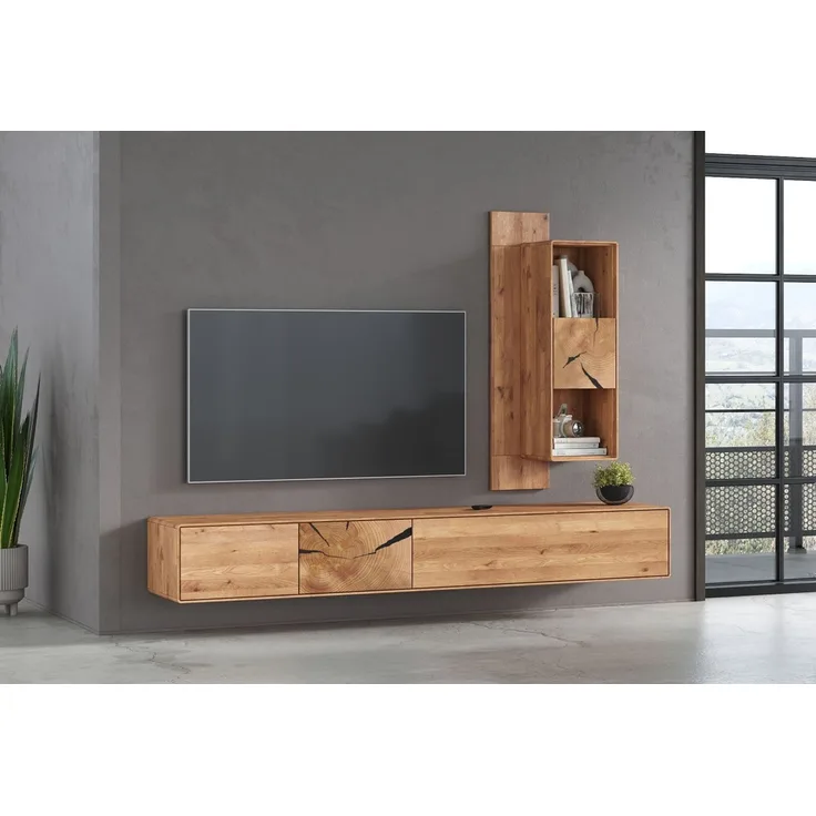 TV Kombination II 220cm "Belfast" Wildeiche massiv