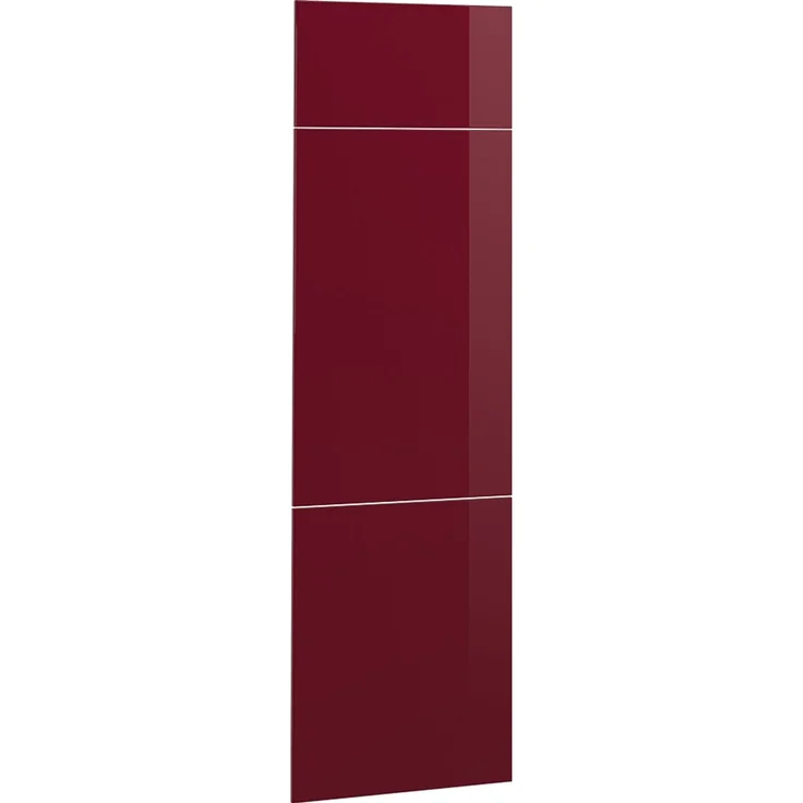 Küchenfront R-Line Rot Hochglanz 59.6 x 196 cm Möbelfront für den Kühlumbauschrank Vicco – Bild 1