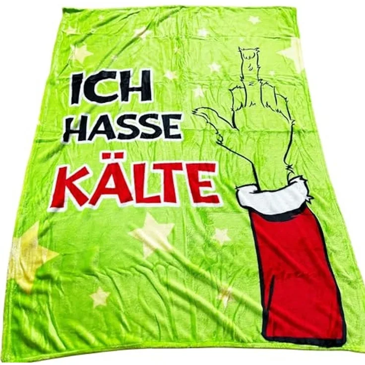 Wohndecke Kuscheldecke flauschig - Sofadecke Anti Weihnachten Fleecedecke, Annastore, Festtags-Muffel, 130 x 160 cm