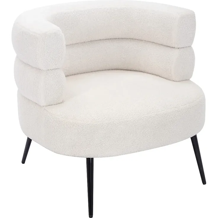 Vente-unique - CAMEDO - Sessel mit gerader Rückenlehne - Metall - Weiß - 80 x 74 x 73 cm