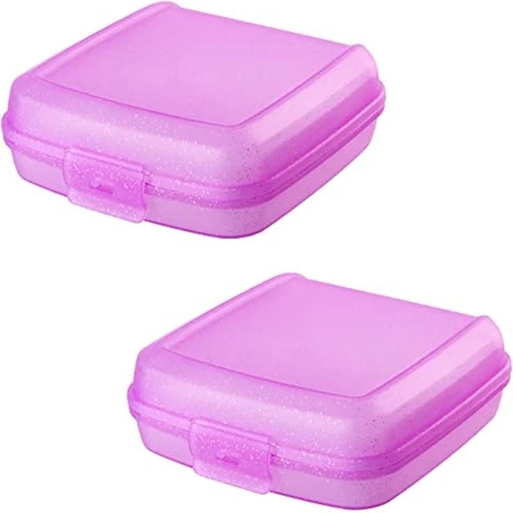 Engelland Lunchbox Brotdose mit Klickverschluss, Kunststoff (BPA-frei), (Vorteils-Set, 2-tlg, Ideal für Schule, Kindergarten und Arbeit), BPA frei, robuster Kunststoff, spülmaschinengeeignet – Bild 1