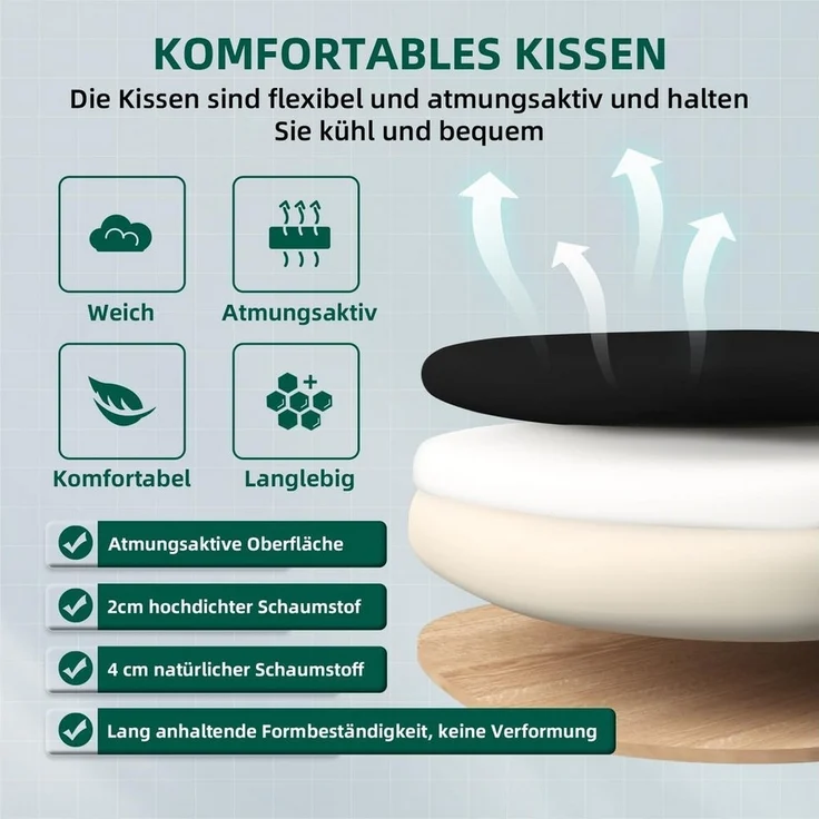 Adormii Bürostuhl Bürostuhl mit klappbaren Armlehnen,Ergonomischer Bürostuhl (Drehstuhl 360° mit Höhenverstellbarer Lendenwirbelstütze,Verstellbarer gepolsterten Armlehnen,Wippfunktion bis 125°,geräuscharmen Rollen,Höhenverstellbar), Atmungsaktiver Net... – Bild 3